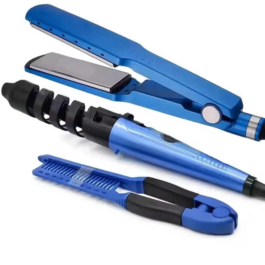 Kit plancha fina + rizador + peine