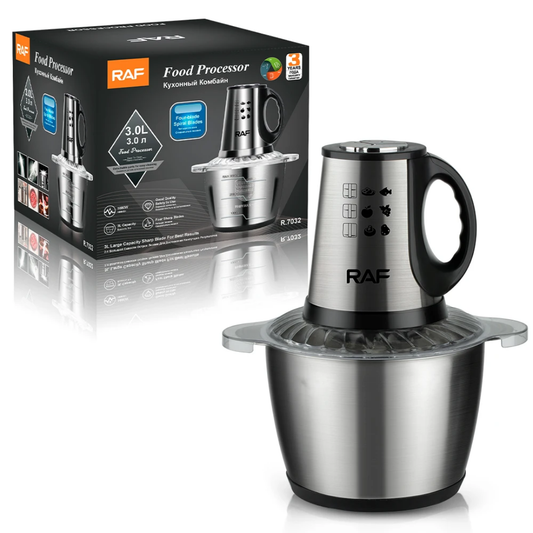 Procesador de alimentos con  vaso de acero inoxidable 3 litros
