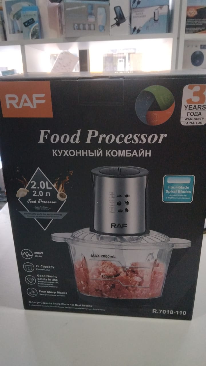 Procesador de alimentos 2 litros envase de vidrio Raf