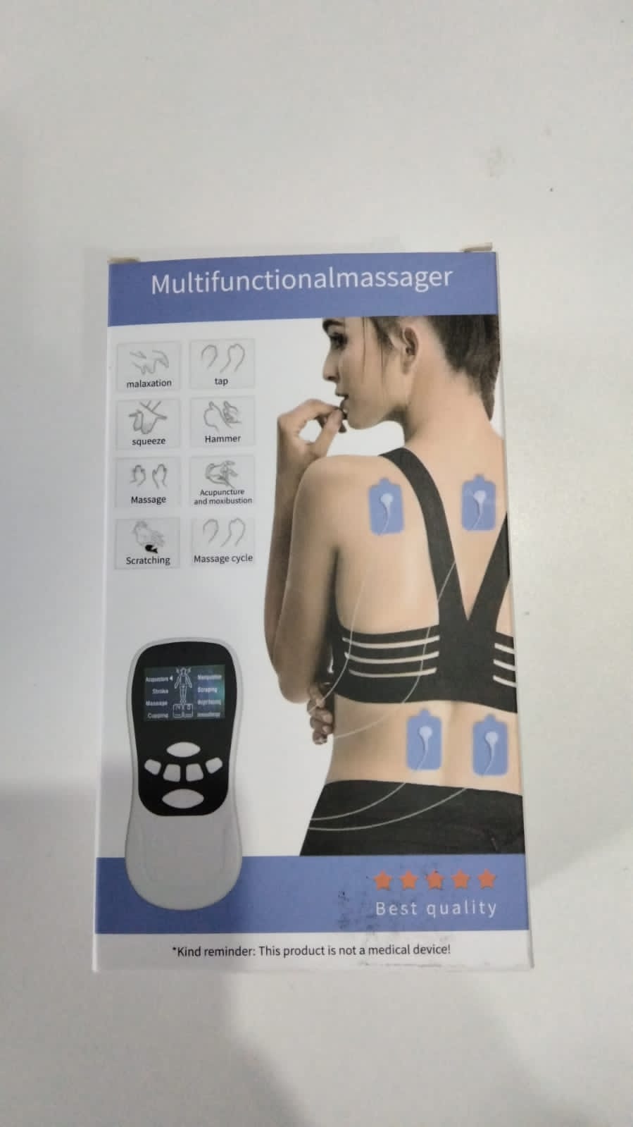 Electro estimulador de 4 parches recargable
