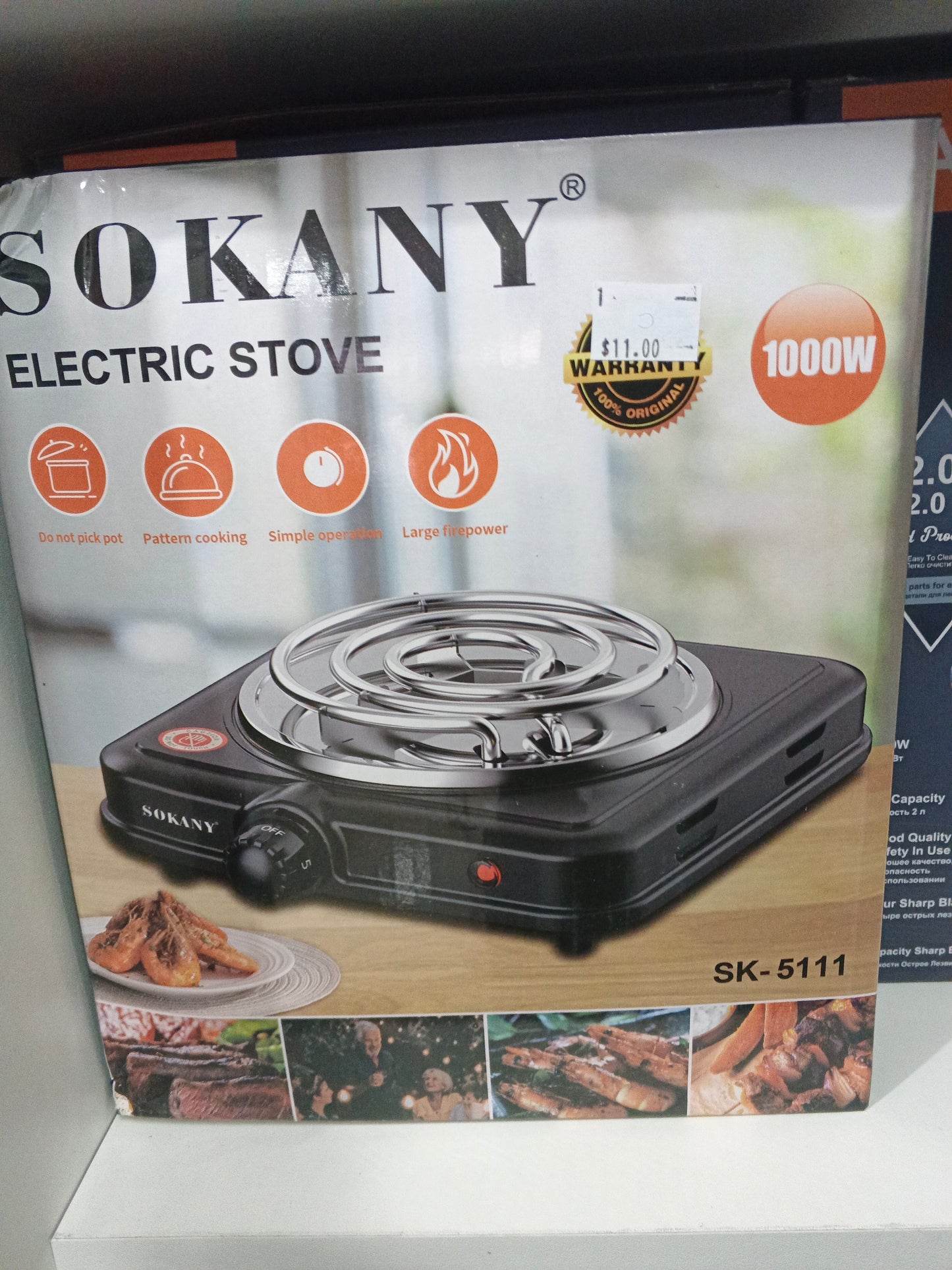 Hornilla electrica 1000W sokany